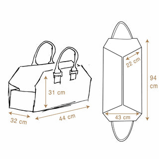 2-in-1 Vedkurv blå Lær og tekstil Alaskan Maker 