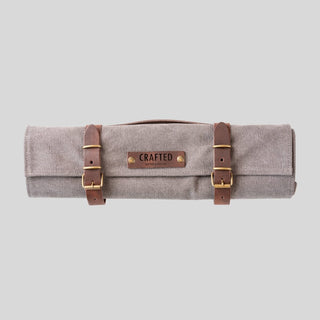 Canvas knivmappe Knivmapper Crafted Leather Lys grå 