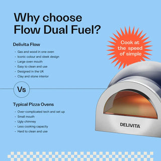 DeliVita Pizzaovn Dual Fuel Gas Griller & pizzaovner Delivita 