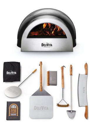 DEMOVARE: DeliVita Vedfyrt Pizzaovn - Sort Griller & pizzaovner Delivita 