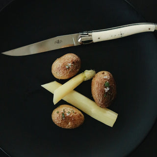 Forge de Laguiole - Kniv & Gaffel Sett - Bone, Shiny Knivsett/gaveesker Forge de Laguiole 