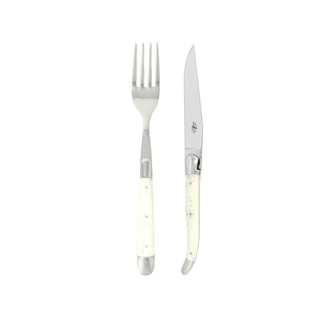 Forge de Laguiole kniv og gaffel - Bone Shiny Knivsett/gaveesker Forge de Laguiole 