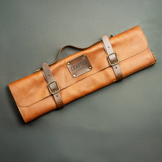 Knivmappe i myk skinn Lær og tekstil Crafted Leather 