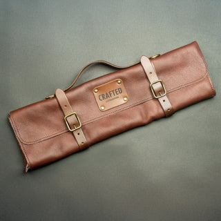 Knivmappe i myk skinn Lær og tekstil Crafted Leather 