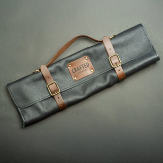Knivmappe i myk skinn Lær og tekstil Crafted Leather 