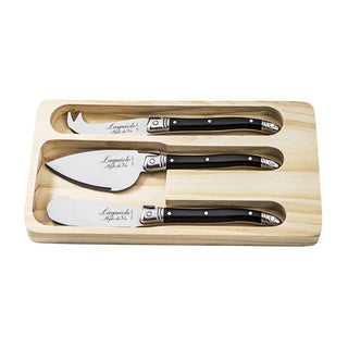 Laguiole Osteknivsett – 3 deler, Black Ostesett Style de Vie Authentique 