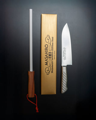 Masahrio MVS Bundle: 1 kokkekniv og 1 brynestav Knivsett/gaveesker Masahiro 