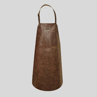 Rustikk skinnforkle Skinnforklær Crafted Leather Mørkebrun 